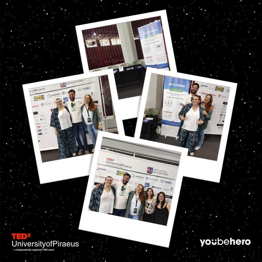 Η ομάδα της YouBeHero στο TEDxUniversityofPiraeus